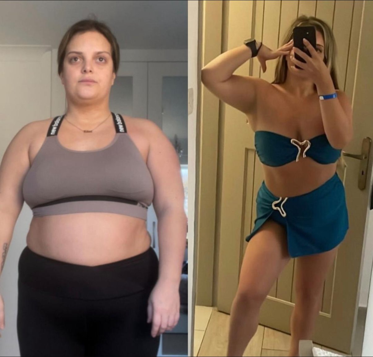 Female client before and after transformation