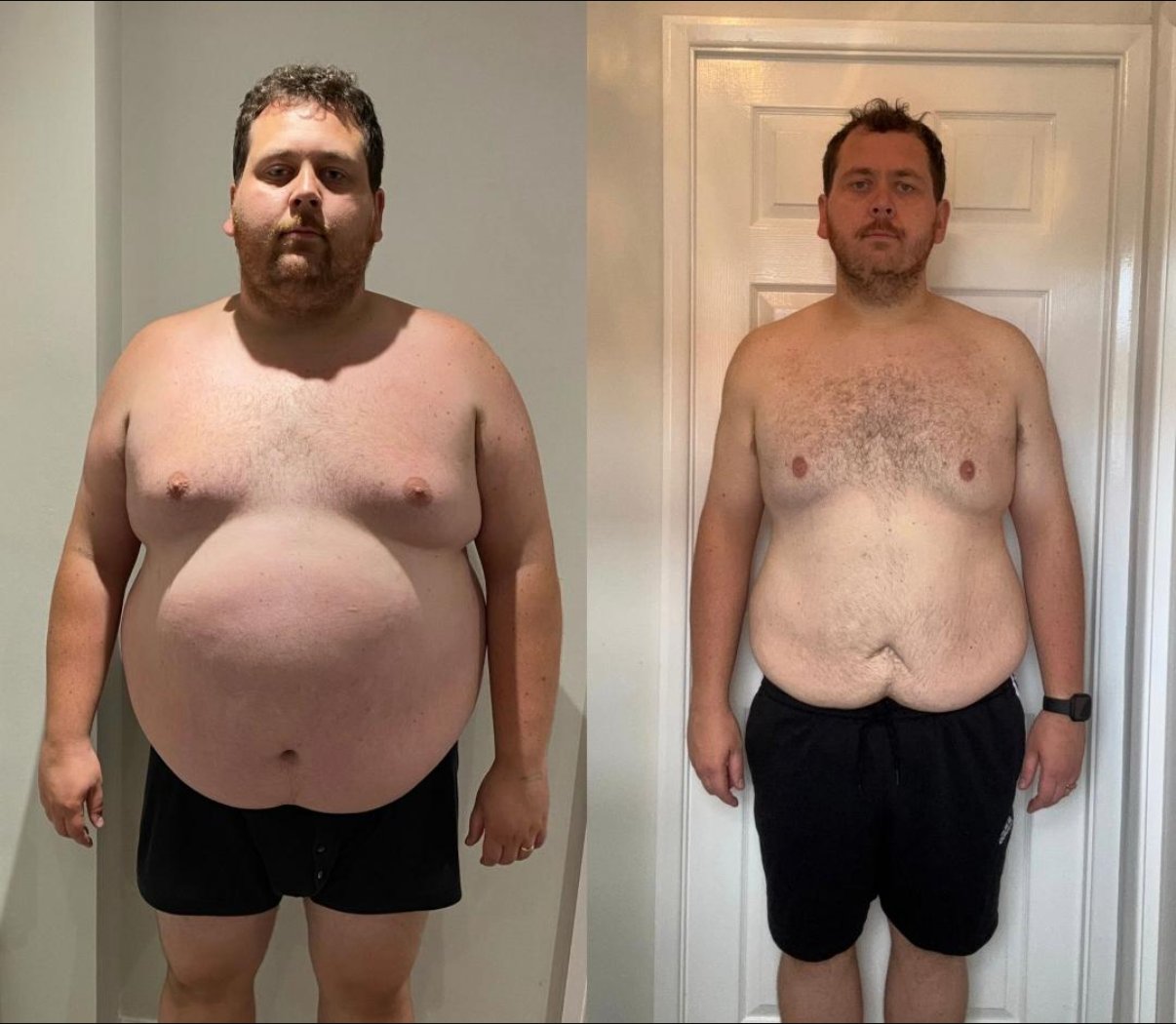 Male client before and after transformation